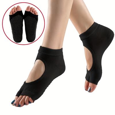 Yüksek Kaliteli Kadın Yoga Çorapları Kaymaz İki Parmaklı Spor Pamuklu Pilates Çorabı Nefes Alabilir Hızlı Kuruyan Bale Profesyonel Dans Çorabı