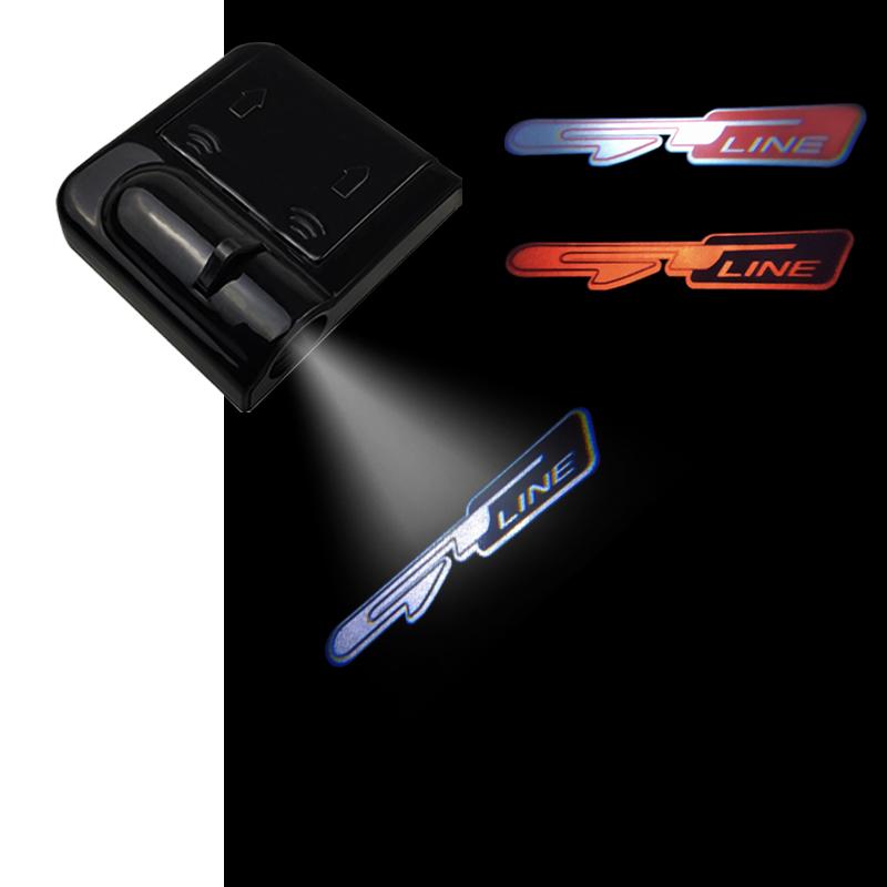 1PCS For GT LINE Kia Ceed Forte RIO STINGER Seltos K3 K5 Sorento Logo Led Car Door Welcome Lights Laser Projector Decor Lamp RT1