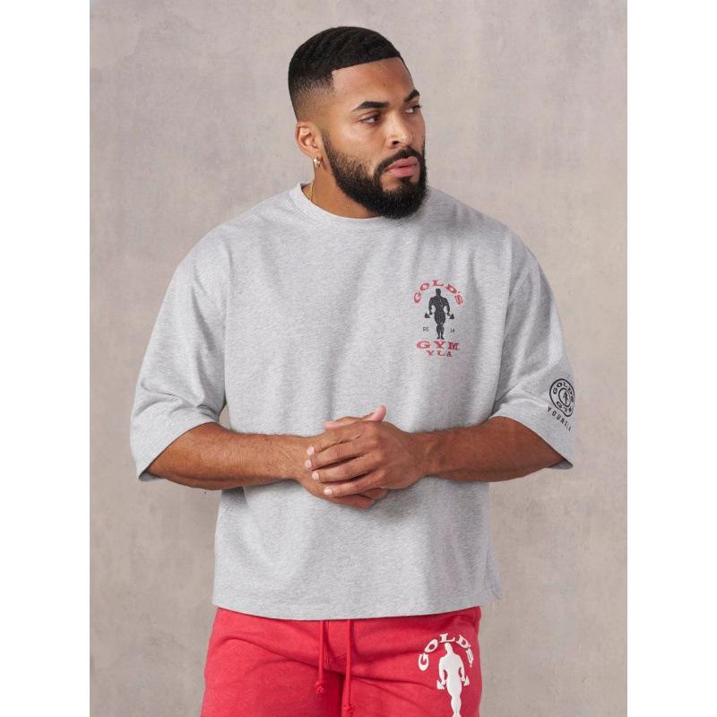 YoungLA x Gold's Herren Übergröße Baumwolle Kurzarm Jogger Fitness T-Shirt