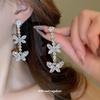 French high-end zircon butterfly fringed earrings necklace set niche temperament collarbone chain light luxury fashion jewelry