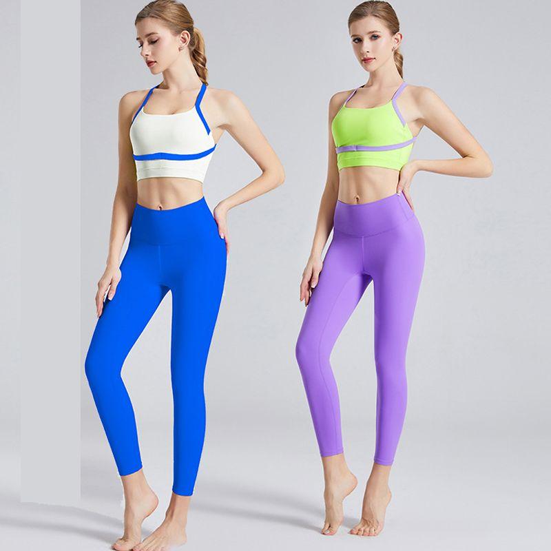 Yoga Clothes 2024 New Arrival Suit Female Fancy Professional Classy Bubble Wrap Fitness Underwear with Chest Pad Two-piece Set
