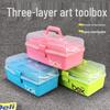 Portable Three-Layer Art Supplies Storage Box for Students and Artists