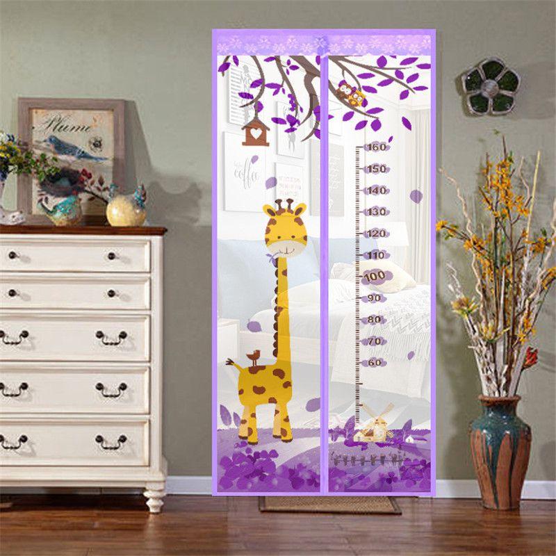Curtain Mosquito Anti Net Magnetic Door Cartoon Pattern Automatically Shut Mesh