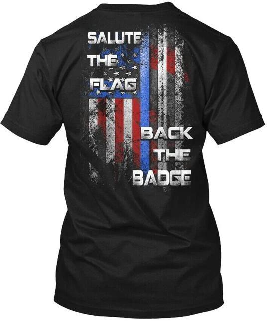 Salute The Flag Back Badge - TTshirt Made in the USA Size S to 5XL S