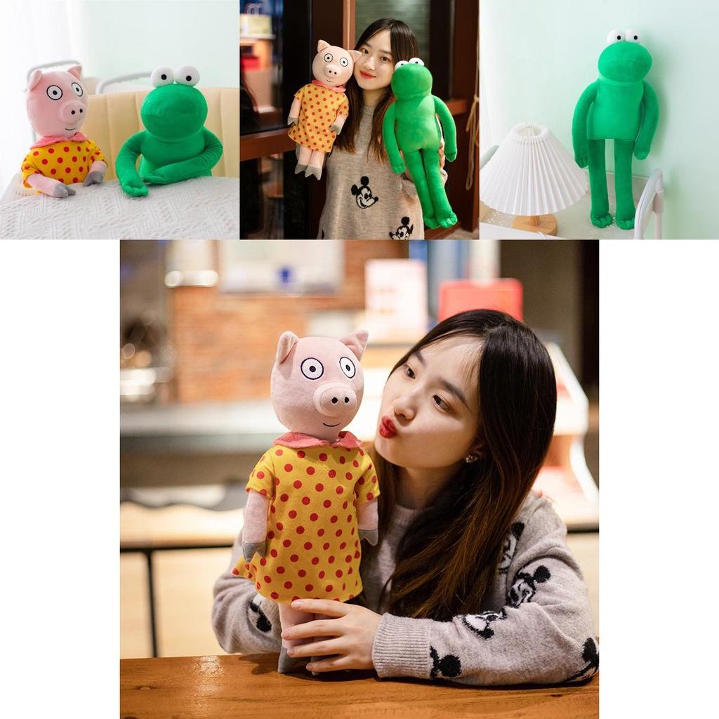 Handmade Plush Frog And Pig Toy Set Bosi And Pipu