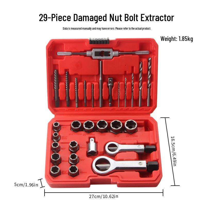 29-Piece Damaged Screw and Nut Extractor Set