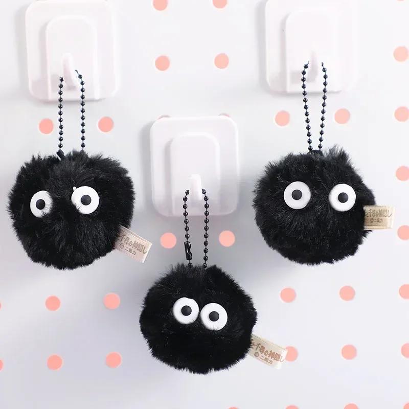 5cm 10 Stück Brikettpuppe Anhänger Schlüsselanhänger Tasche Zubehör Niedlicher Plüsch Schwarzer Kohleball Cartoon Spielzeug Anhänger Geschenk