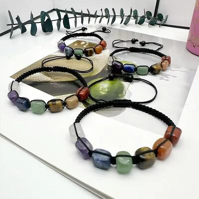 Handmade Seven Gemstone Crystal Woven Bracelet