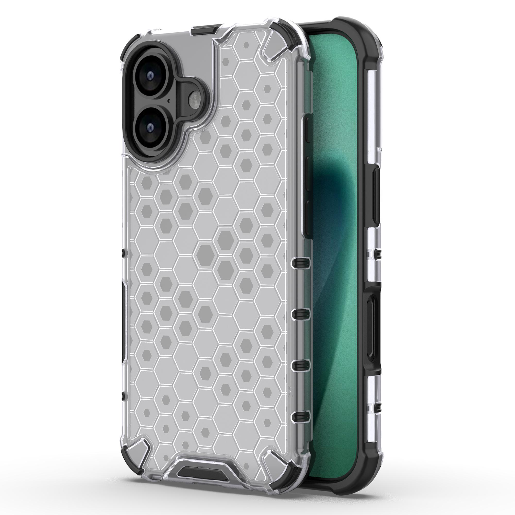 For iPhone 17 Case Honeycomb Shape Shockproof PC + TPU Phone Cover A