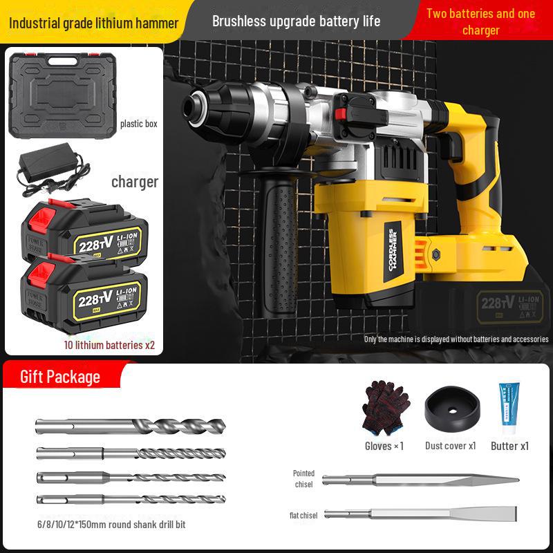 21V Brushless Lithium Hammer Drill: High-Power Electric Impact for Concrete