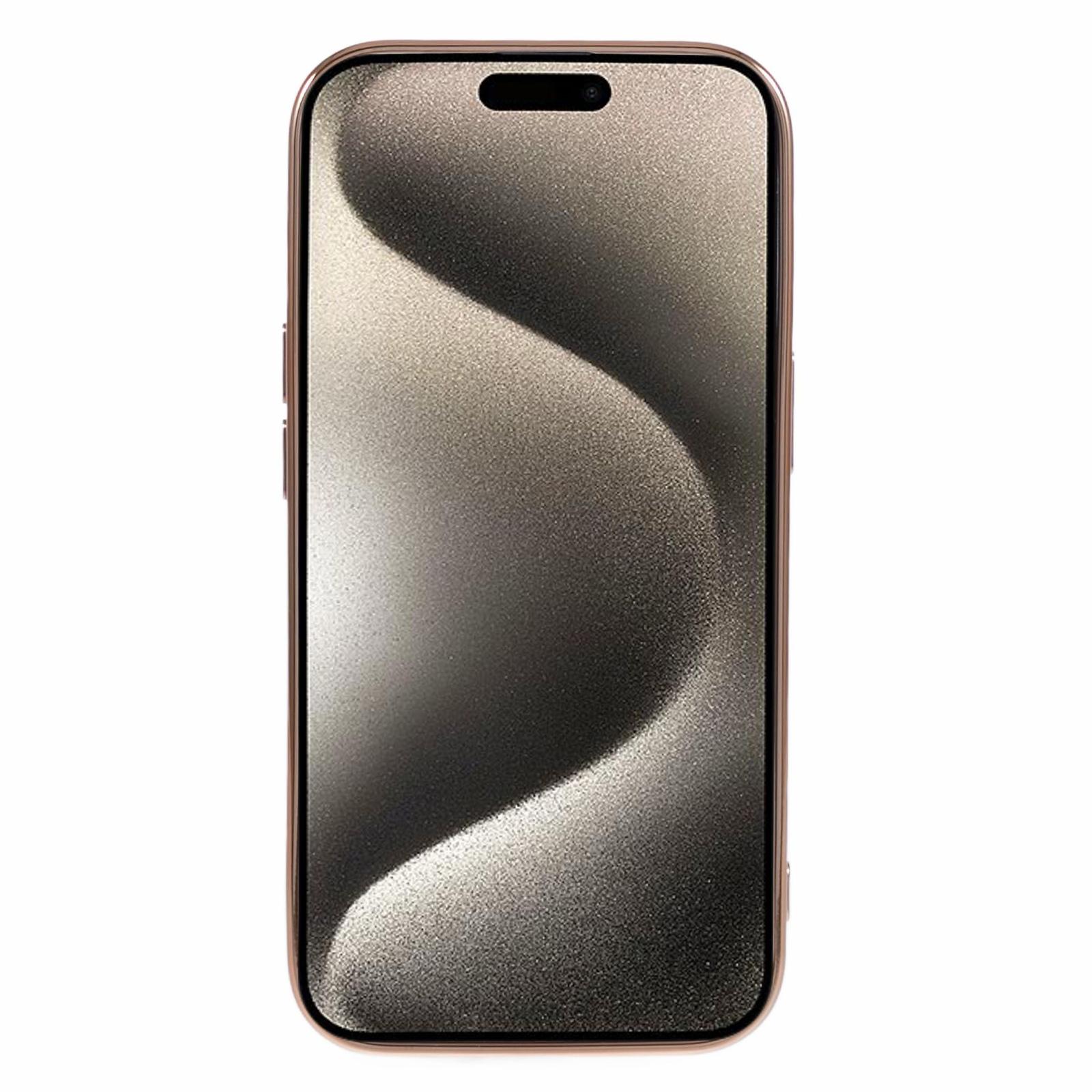 

For iPhone 15 Plus TPU Case 6D Electroplating Love Heart Phone Cover Dark Purple