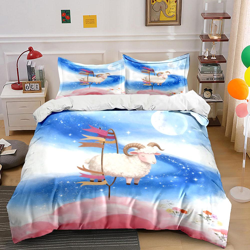 Dreamy Sheep Decorative Set Soft Comfortable Duvet Cover Bedding Set Included 1*Duvet Cover & 2*Pillowcases, Gift