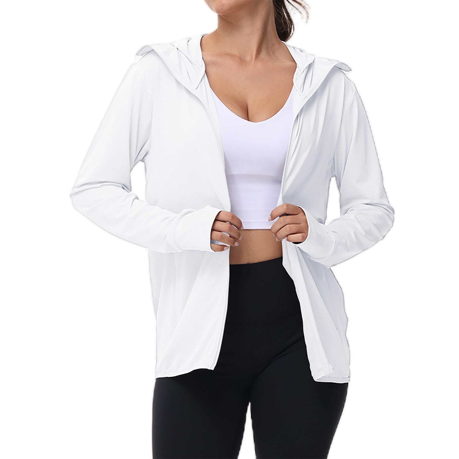 

Женская куртка UPF Sun Shirts с капюшоном на молнии с УФ-защитой и длинным рукавом, летняя, из ледяного шелка, для активного отдыха с карманами M