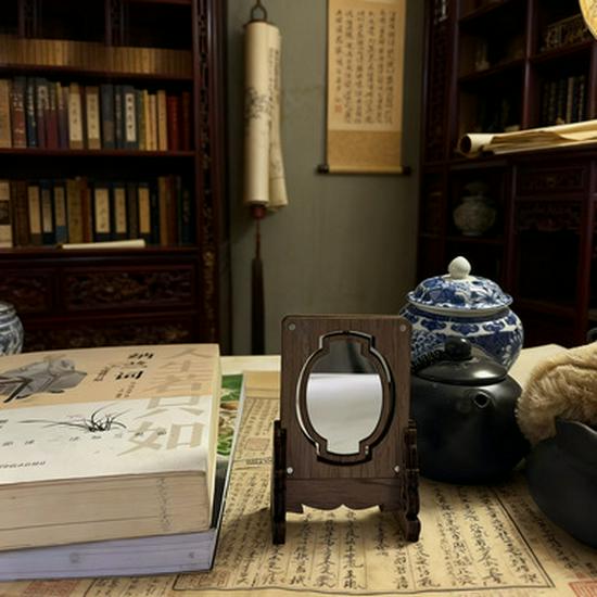

Custom Wooden Flip Screen Room Divider and Mirror Magnet - Antique-Style Cultural Gift 100x70mm