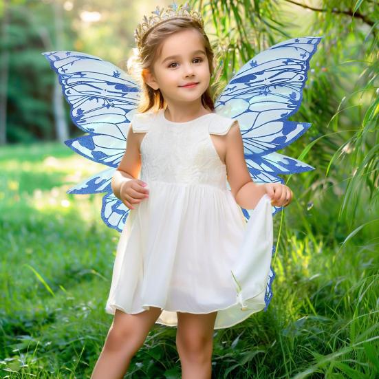 Yousheng Fairy Wing for Girls Women Organza Angel Wings Halloween Butterfly Cosplay Costume for Cosplay Party Accessory