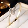 European and American Popular Super Flash Zirconium Geometric Bracelet Light Luxury Fashion High-end Open Adjustable Bracelet
