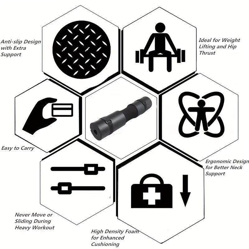 Barbell Shoulder Pads Thickened Squat Weightlifting Foam Neck Pads Lunges Hip Thrusts Powerlifting Deadlift Gym Fitness Training