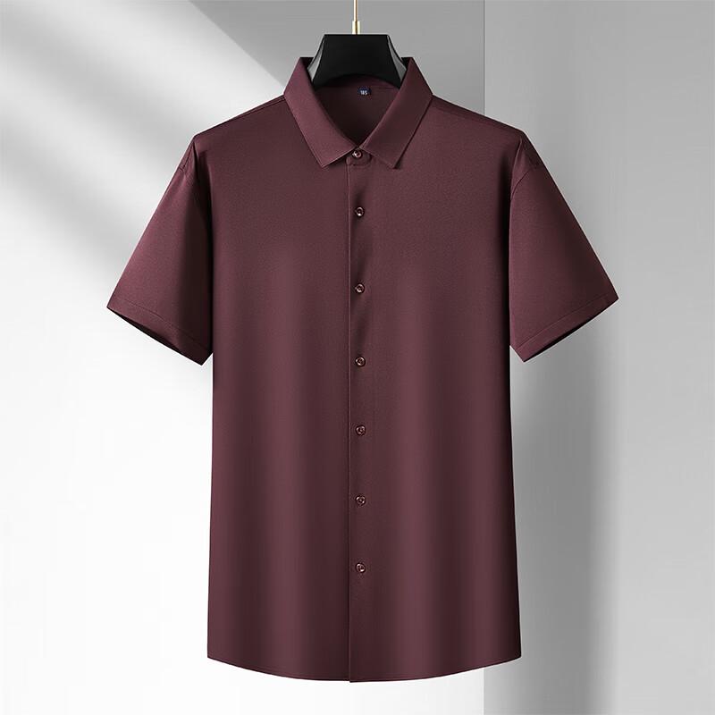 Dibinzhe Men's Plus Size Solid Short Sleeve Shirt