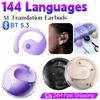 AI Translator Earbuds Bluetooth 5.3 Noise Cancelling Real Time Translator Ear Hook Two-Way Voice Translator for Business Travel