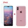 Case for iPhone XR - Soft - 2PCS Tempered Glass + 1PCS TPU Silicone - Screen Protector - Transparent