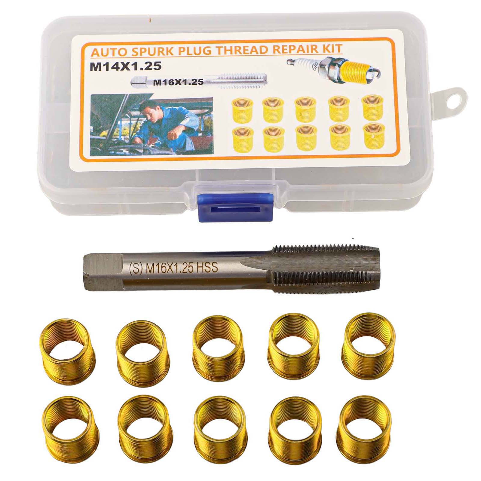 11pcs Thread Hole Repair Kit for M14x1 25 Inserts and For M16x1 25 Tap Essential Tools for Spark Thread Repair China Mainland