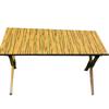Portable Wood Grain Roll-Up Camping Table