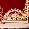 Wood Bridge Village LED Wooden Ornaments Collectible Christmas Decorations Battery Operated Gifts For Holidays Festivals