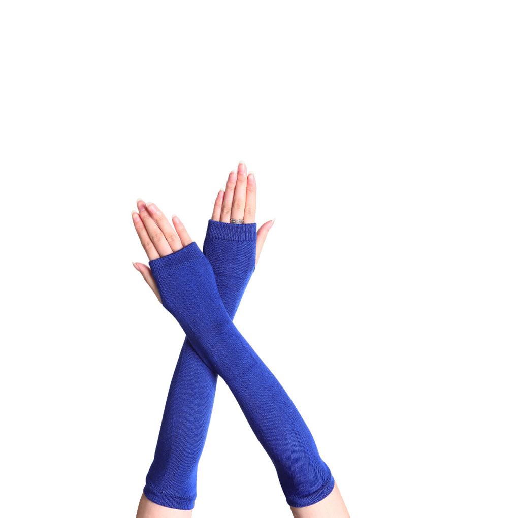 1 Pair Girl Fingerless Glove Simple Style Comfortable Knit Gloves Knitting Craft Girls Arm Covers Hand Cover for Outdoor Wearing