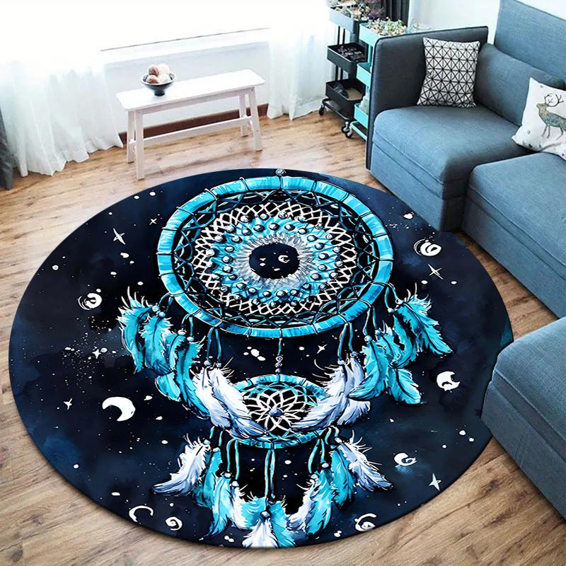 Dreamcatcher Round Area Rug,Carpet Rug for Living Room Bedroom Sofa Playroom Decor,Non-slip Floor Mat