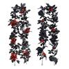 Halloween Garland, Artificial Rose Vine, Handmade Black Leaves, Reusable Odorless Halloween Hanging Rose Flower Garland For Wedding Party Table Center