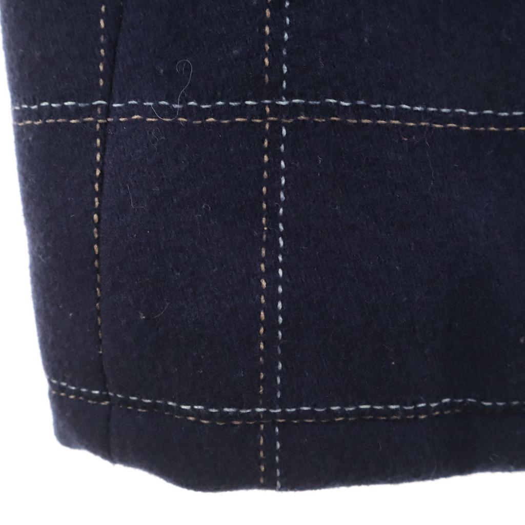 Marc by Marc Jacobs Check Pattern Wool Coat 4 Navy Women Used