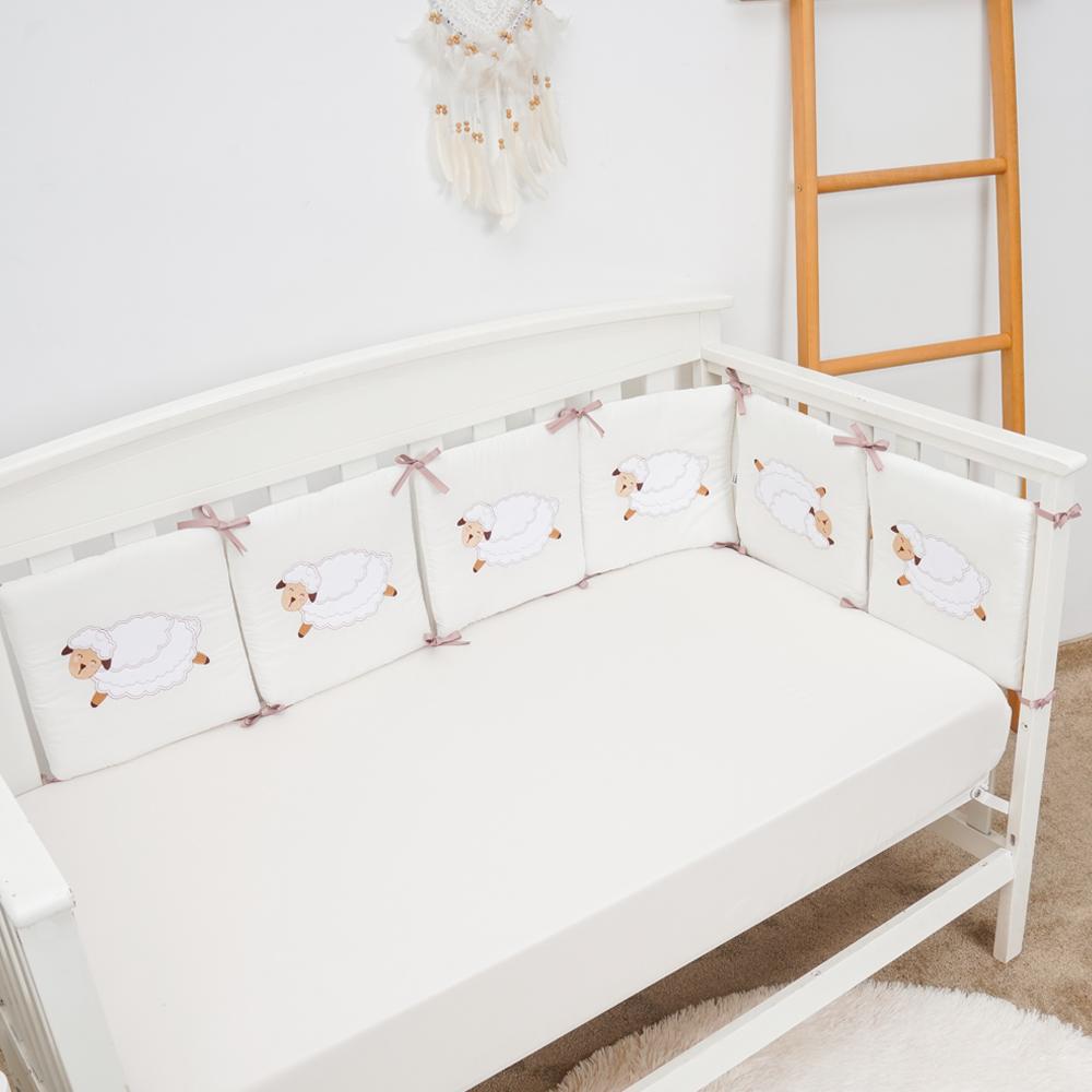 Set Piumone 6 Pezzi 100% Cotone per Lettini da Bambino Traspirante Stampa Animali Paracolpi con Imbottitura in Seta Tessuto Intrecciato