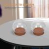 SEWACC Glass Transparent Glass Dome Display Tabletop 4 Pieces