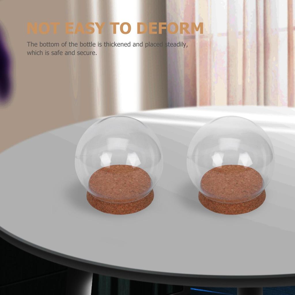 SEWACC Glass Transparent Glass Dome Display Tabletop 4 Pieces