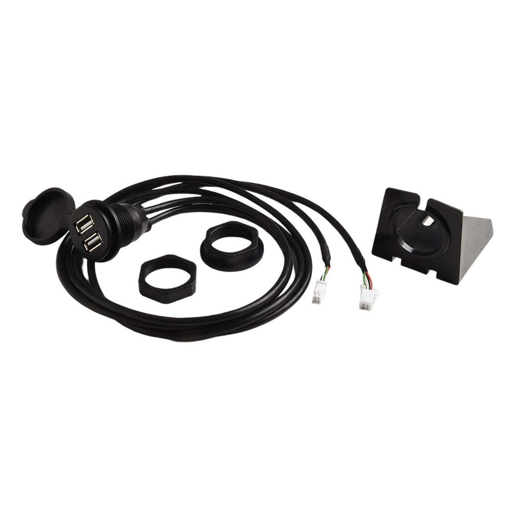 Car for Dash Mount Dual USB Port Panel Interface Extension 145cm Cable Adapter