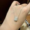 Musla Design 100% Pure 925 Sterling Silver Necklaces  For Women Gift Square Pave Aaa Zircconia Pendant Fine Jewelry