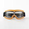 Vintage Pilot Motorcycle Goggles UV400 Windproof Scratch Resistant PC Lens with Leather Trim for Open Face Helmet