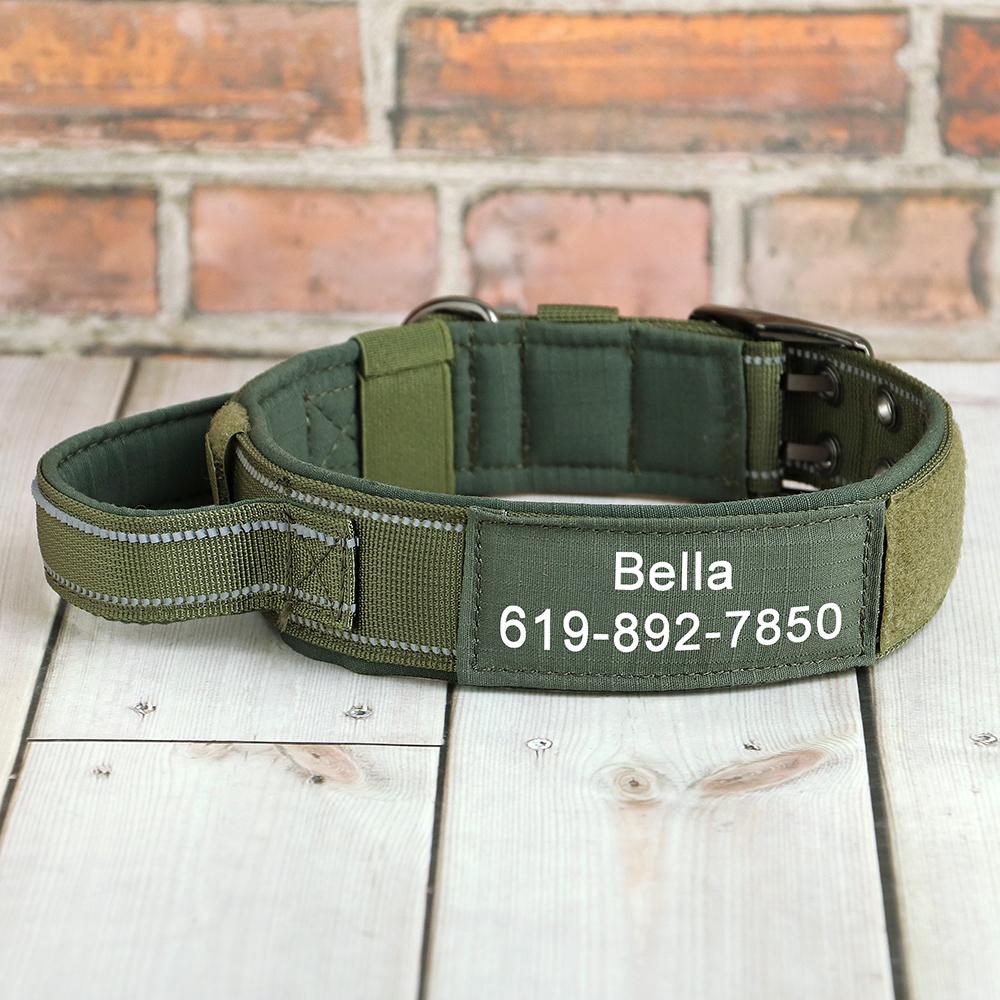 Custom Military Dog Collar Personalized Tactical Nylon Accessories Collar Adjustable Medium Large Dogs German Shepherd Collars