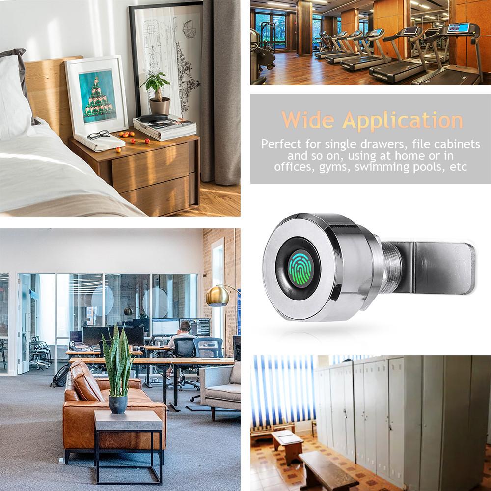 Digital Fingerprint Lock Drawer Lock Rechargeable Keyless Built-in Zinc Alloy Smart Cabinet Lock Household Cabinet Lock