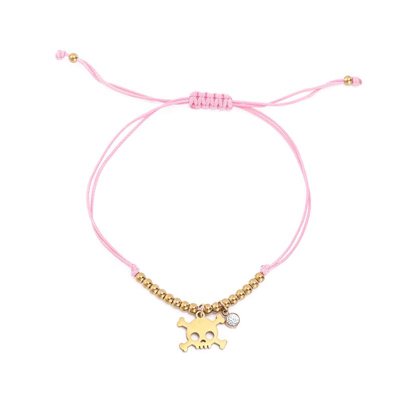 Retro Titanium Steel Skull Bracelet: European, American, Chinese Knot Christmas Halloween Charm for Students