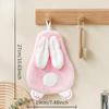 Cute Rabbit Style Hand Towel Absorbent Cartoon Hanging Towel Hanging Design Quick-Dry Cleaning Rag Household