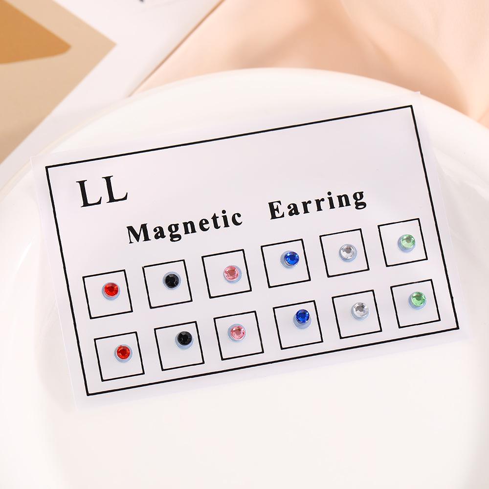 Colored Mini Magnetic Clip-on Earrings and No-Piercing Magnetic Nose Studs