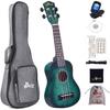 Sopran-Ukulele - winzz - 21 Zoll - dunkelcyan - Zubehör inklusive - für Anfänger und Profis