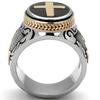 Anello di Preghiera Geometrico da Uomo con Design a Croce per Appassionati di Gioielli alla Moda