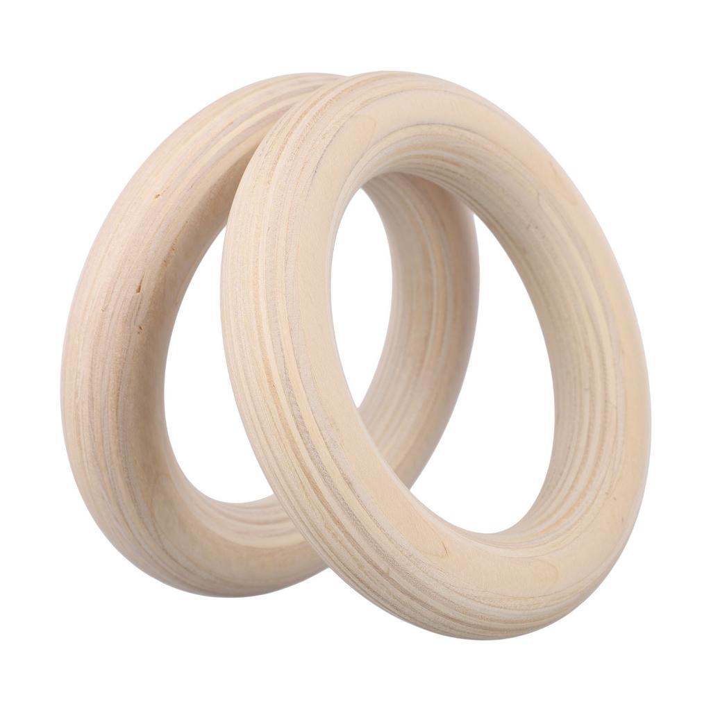 Solid Birch Wooden Gymnastics Rings Pair for Effective Fitness Training