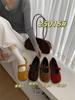 Autumn and Winter New Retro Matte Leather Mary Jane Flat Bottom One-word Buckle with Shallow Mouth Ballet Women's Single Shoes