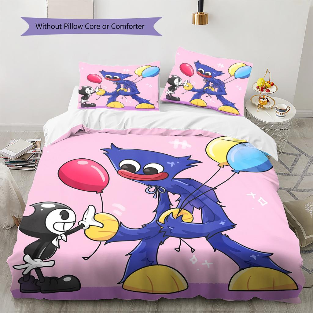 Wogi Pattern Bedding Quilt Set Home Decoration Gift (1 * duvet cover + 2 * pillowcase without core)