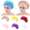 Sleep Cap Satin Bonnet Night for Head Cover Wide Elastic Band Sleeping Soft Adjustable Ribbon Strap Hair Turbans for Wom