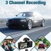 1080P HD Night Vision Car Driving Recorder 3-Channel Camera Video Recorder DVR Black Box Dual Lens with Rearview Camera HD Reversing Image