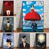 Surrealismus Wandkunst Magritte Leinwand Wandkunst Abstrakte Leinwand Malerei Drucke Moderne Wohnkultur Wandposter Wohnzimmer Dekoration